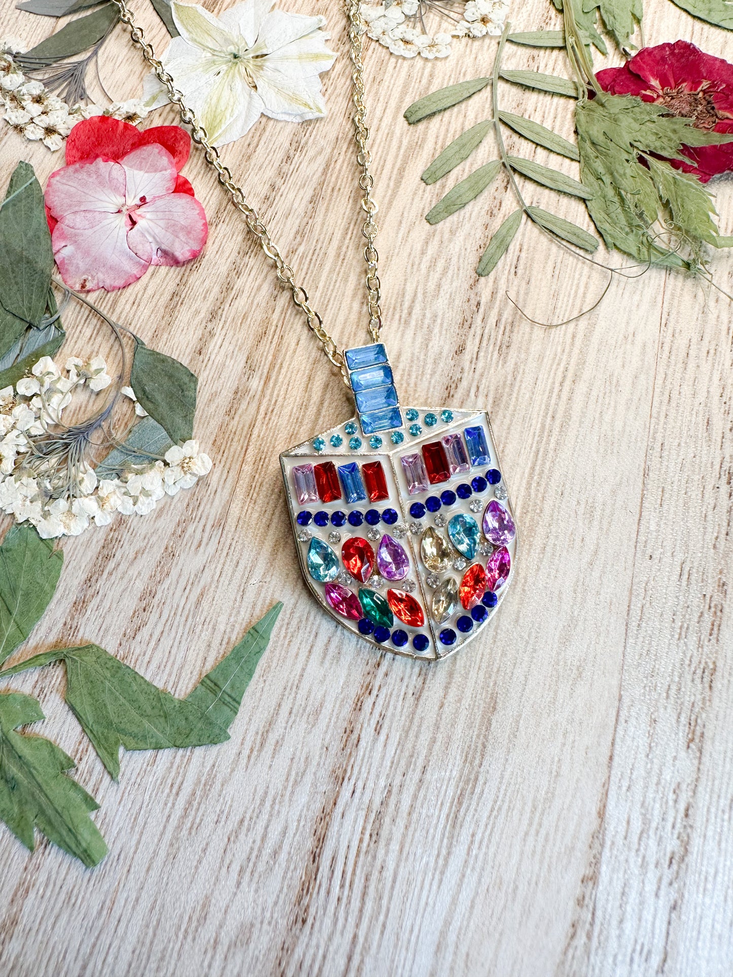 Fancy dreidel necklace