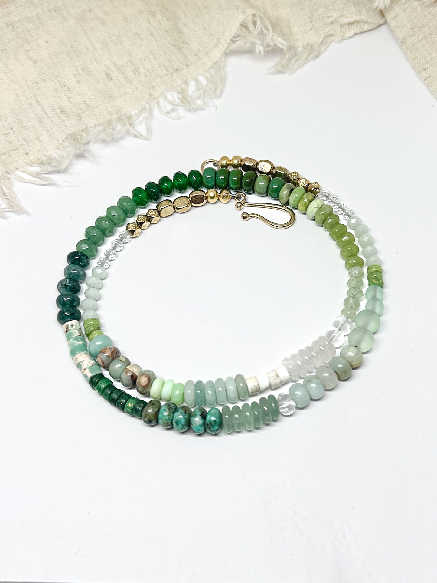 Green gemstone necklace