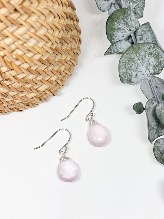 Rose quartz earrings