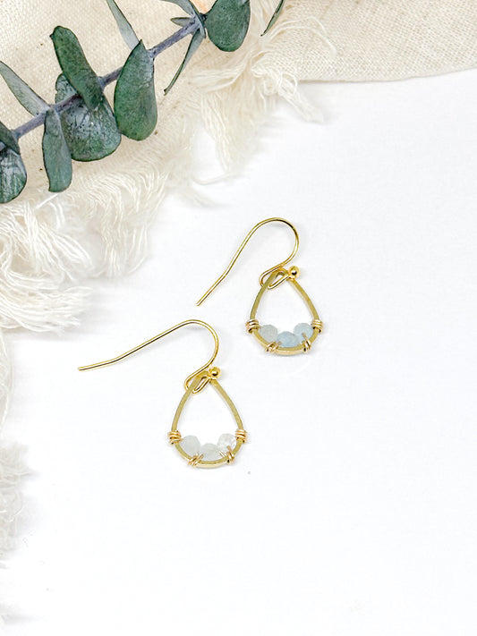 Aquamarine birthstone earring mini