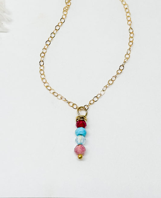Custom birthstone necklace pendant