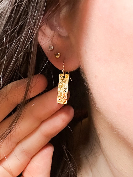 Family birth flower earrings