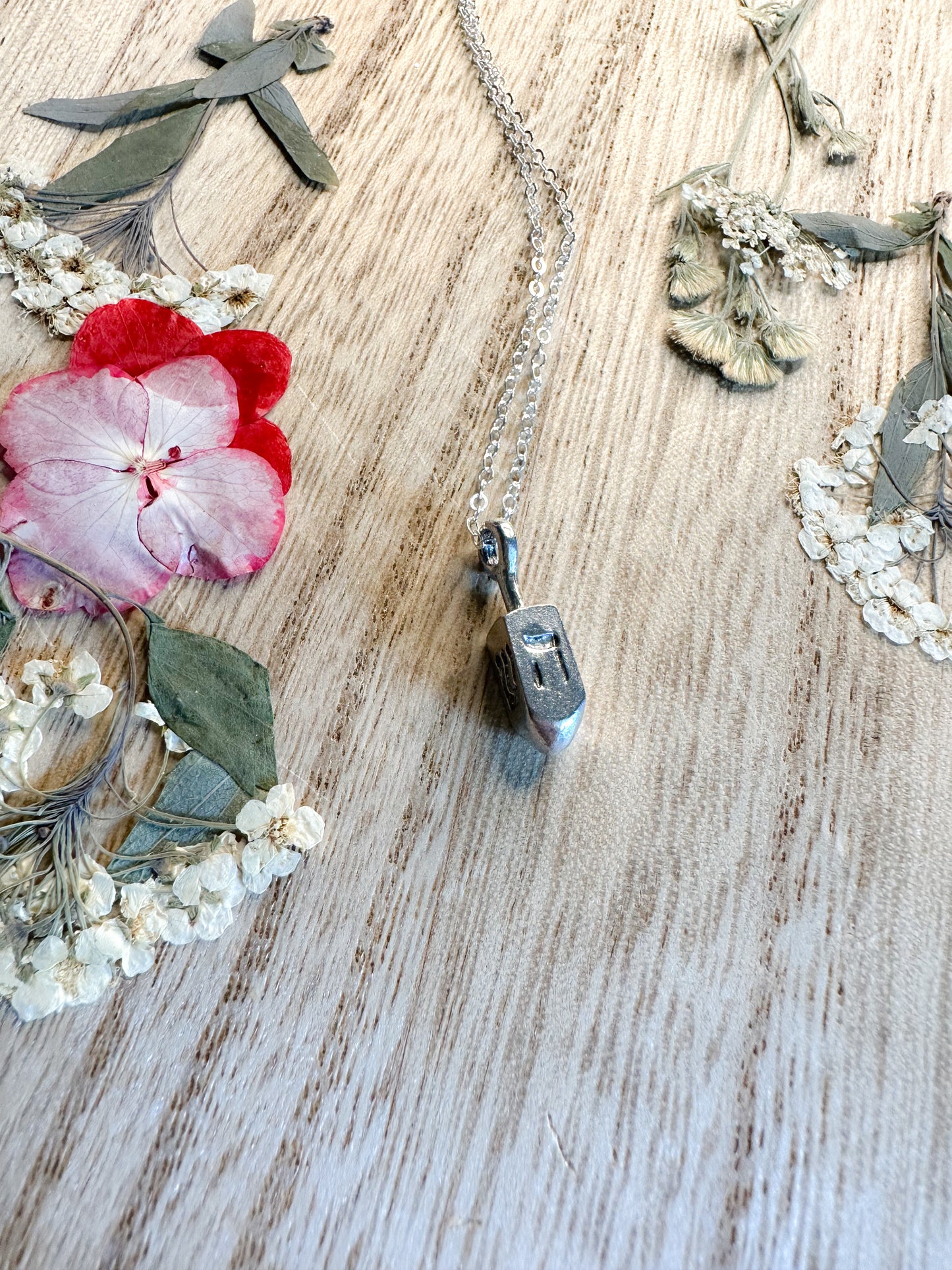 Dreidel necklace in gold or silver