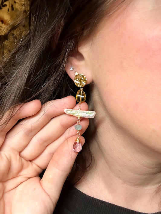 Pearl statement earrings