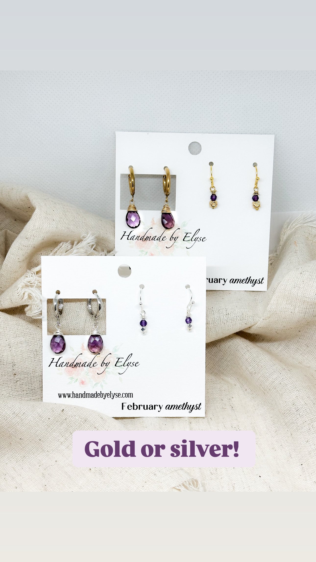 Birthstone earring set