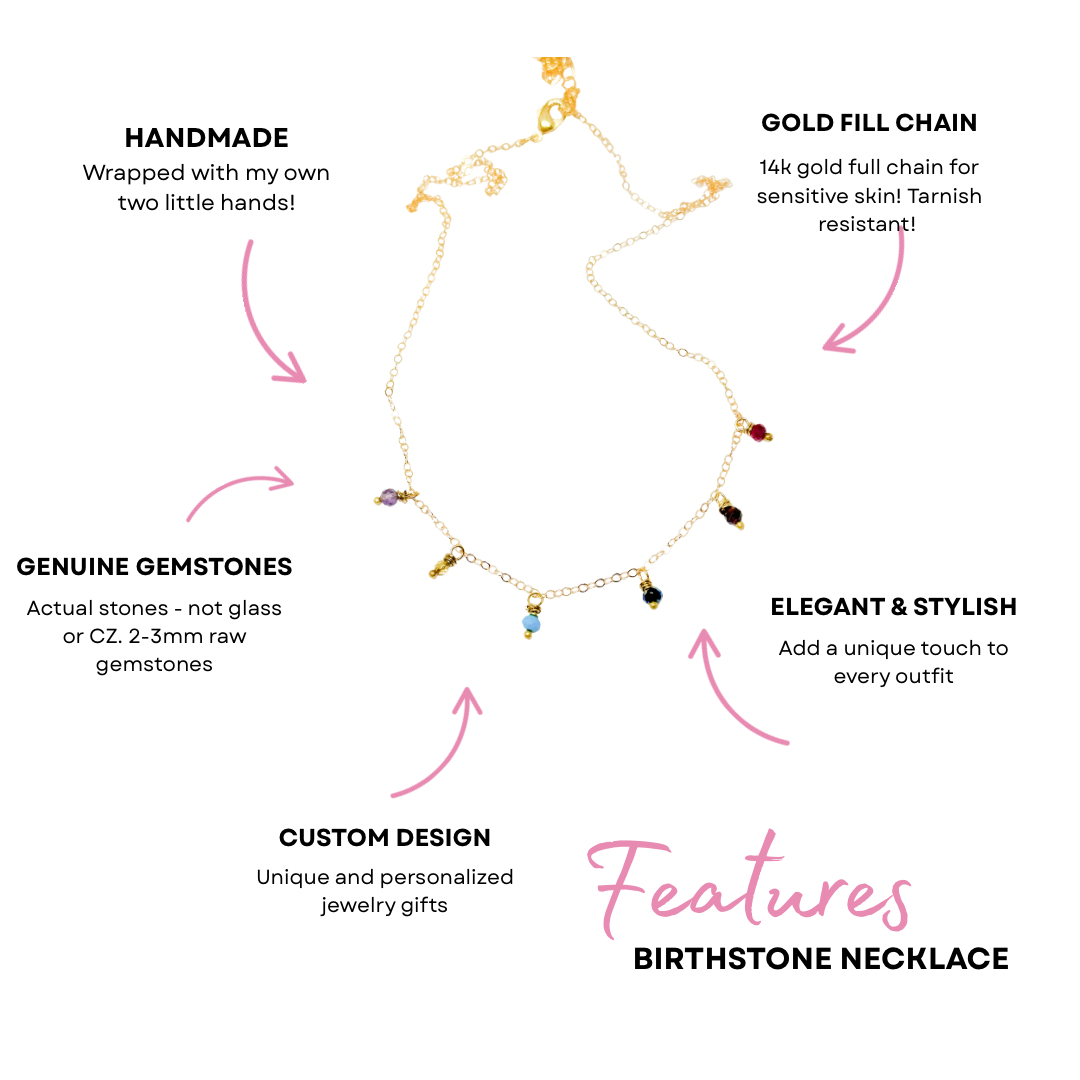 Custom birthstone necklace minimalist