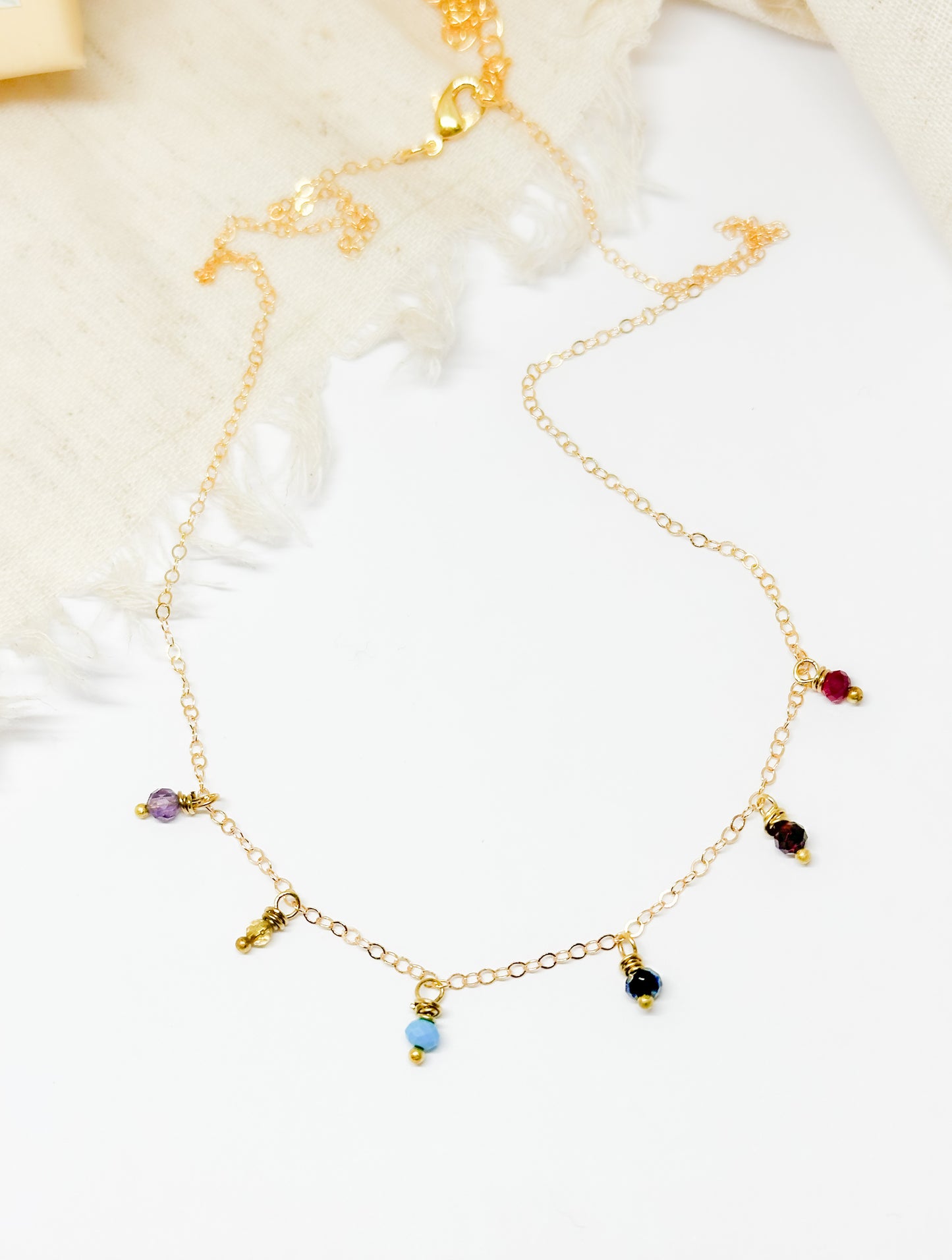 Custom birthstone necklace minimalist