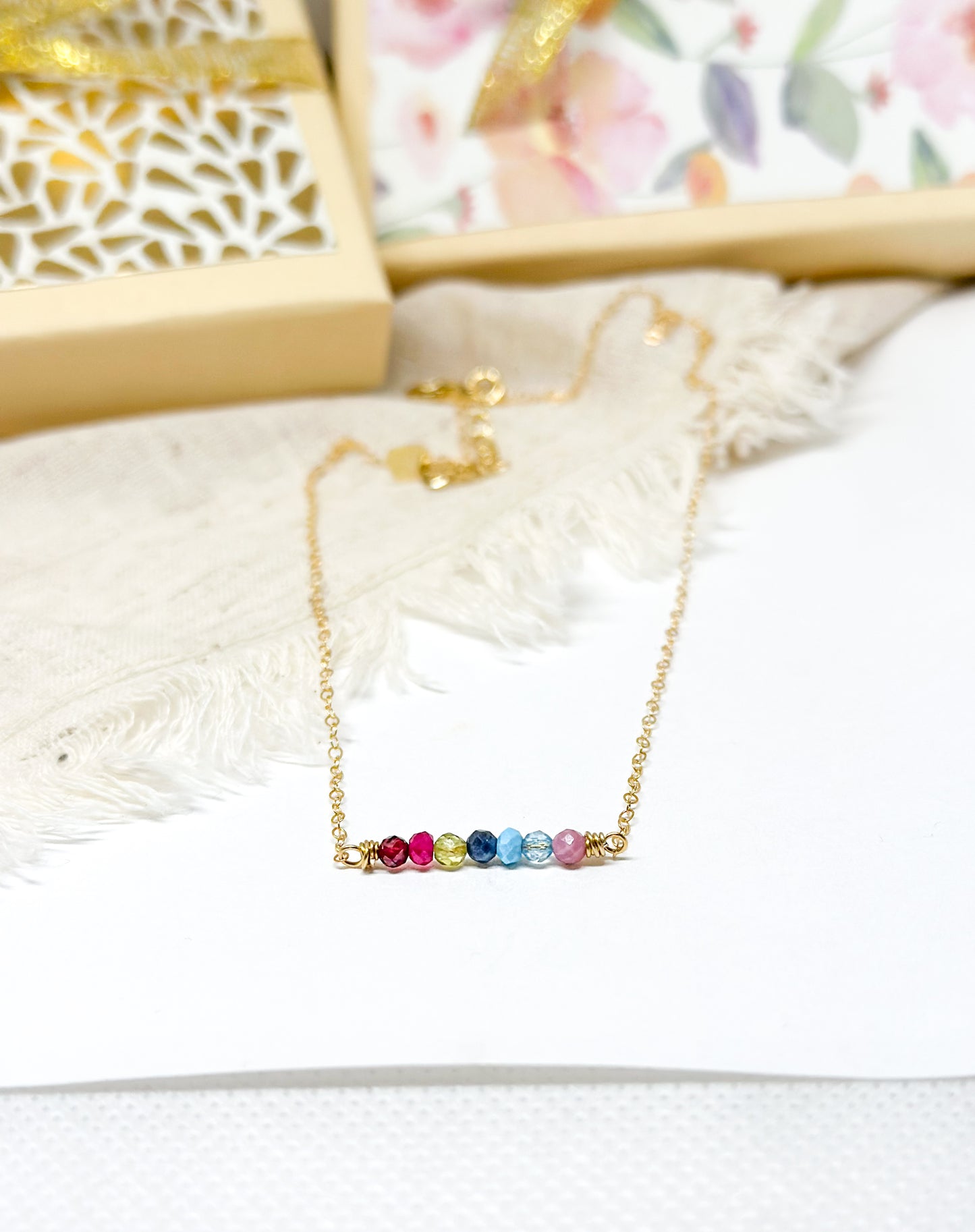 Custom birthstone necklace