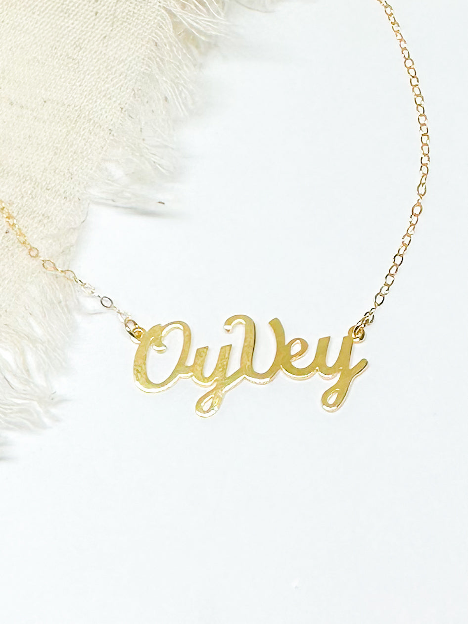 Gold Oy Vey Necklace