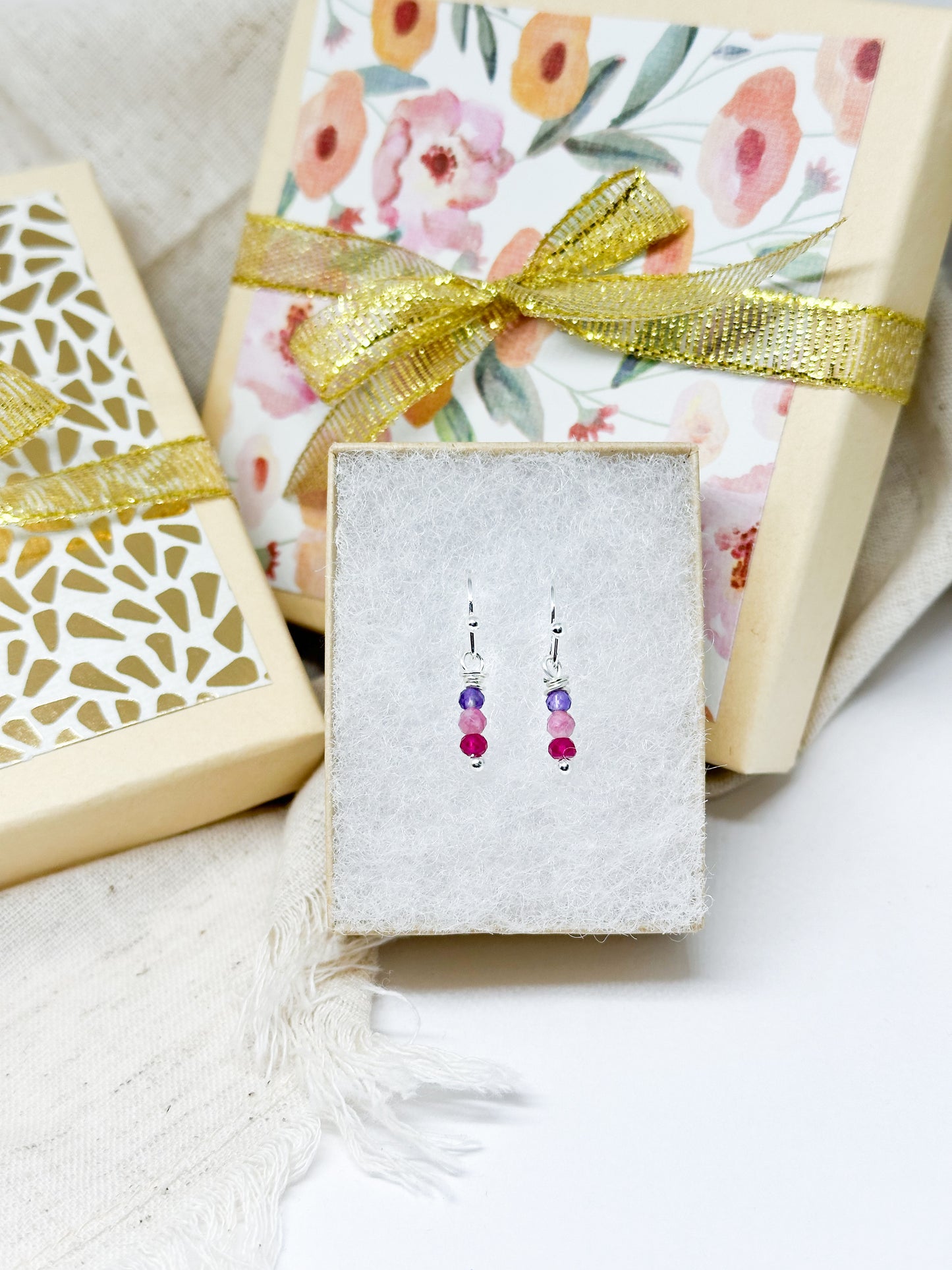 Family birthstone earrings