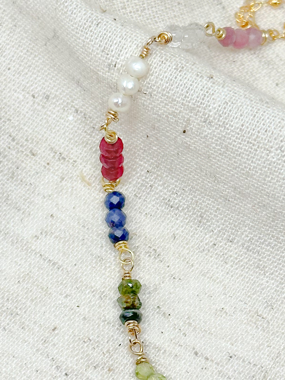 Personalized family birthstone necklace