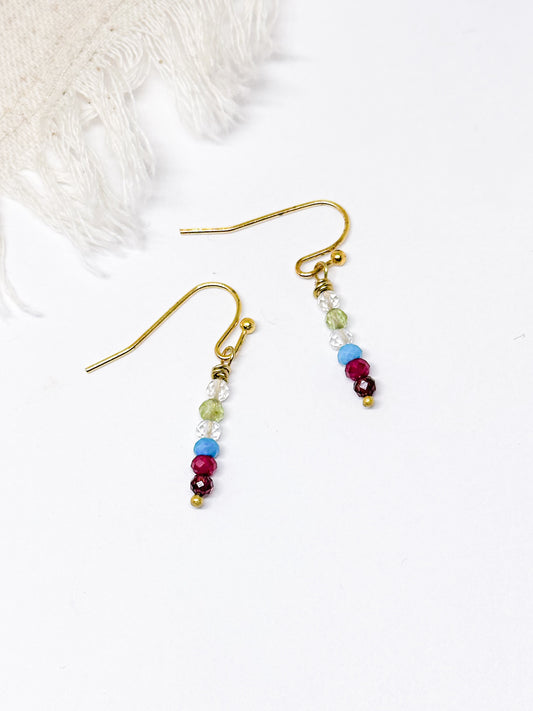 Family birthstone earrings