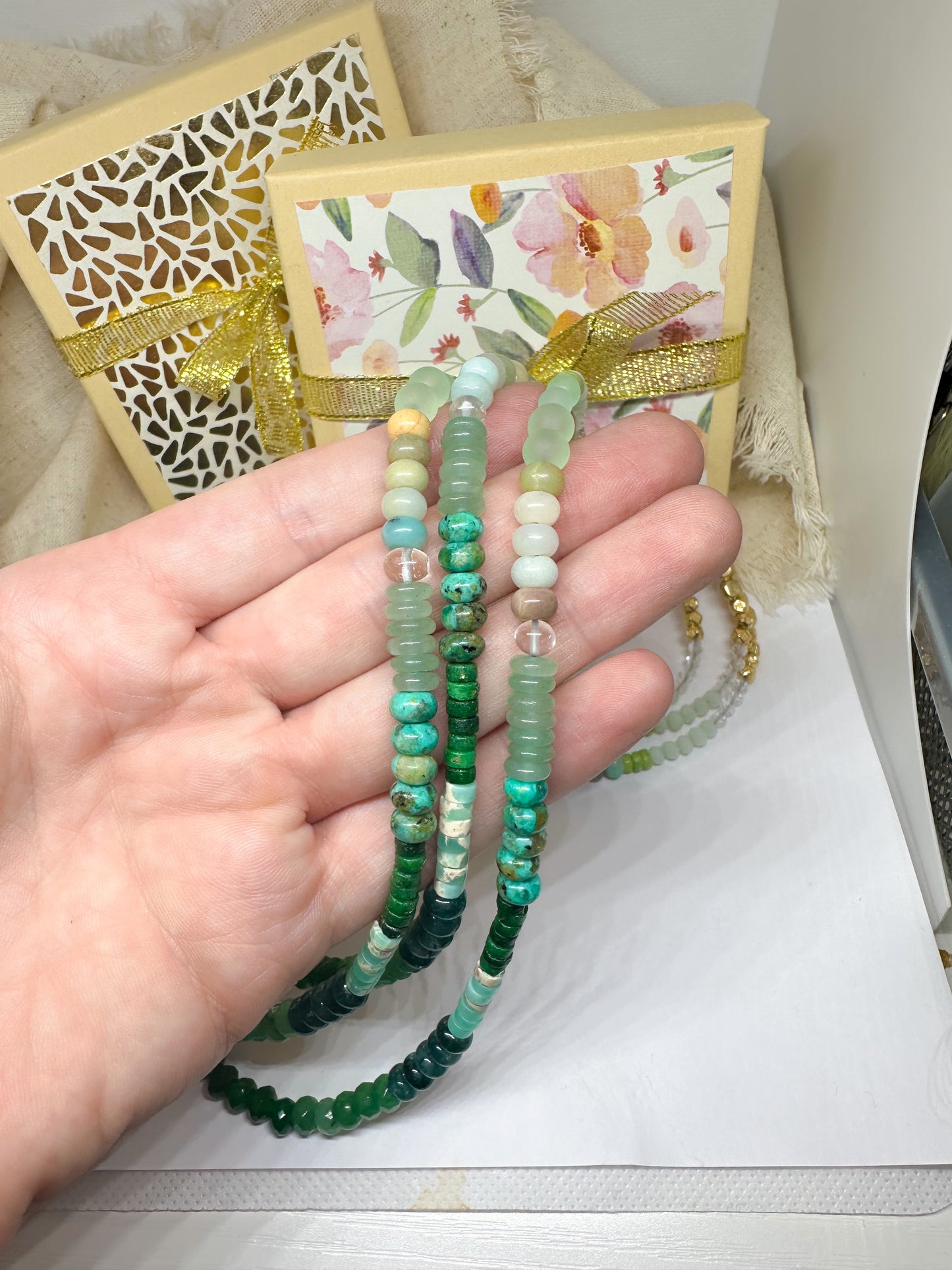 Green gemstone necklace