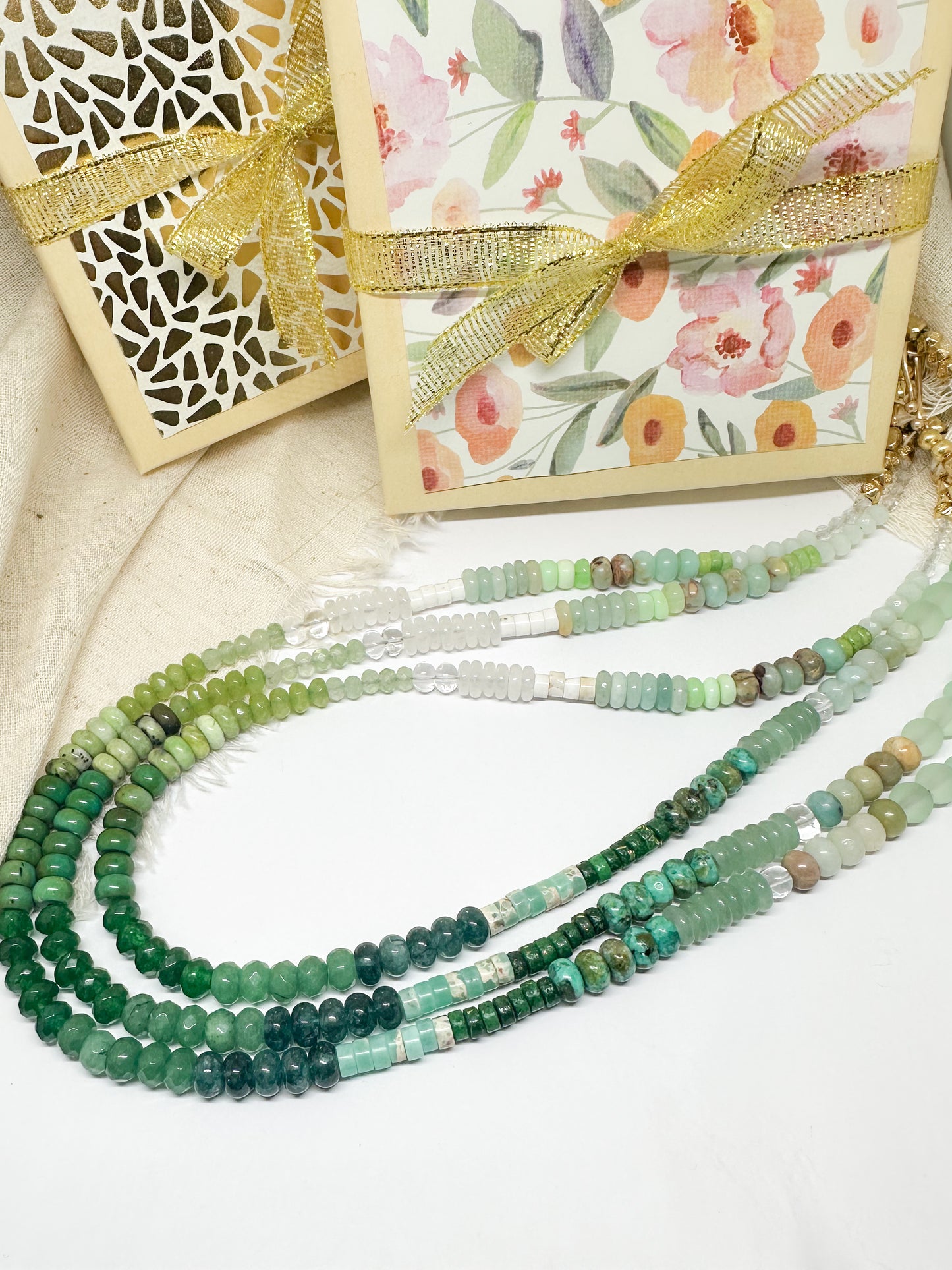 Green gemstone necklace