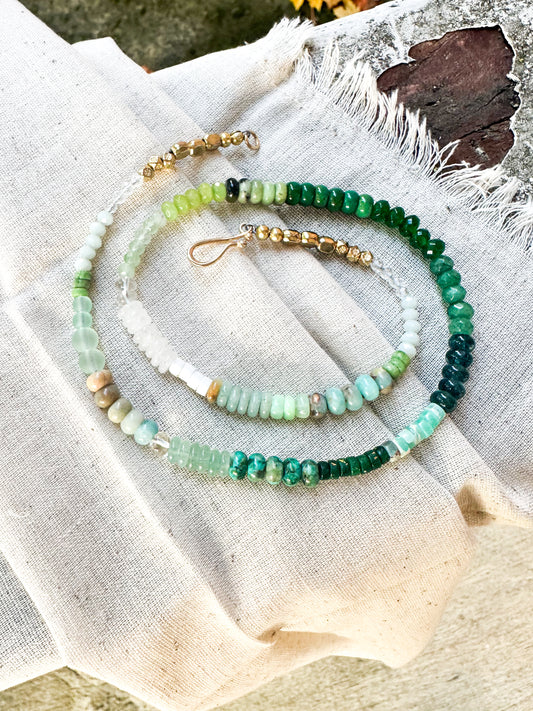 Green gemstone necklace