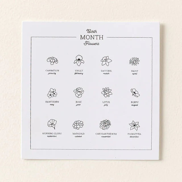 Family birth flower bar necklace