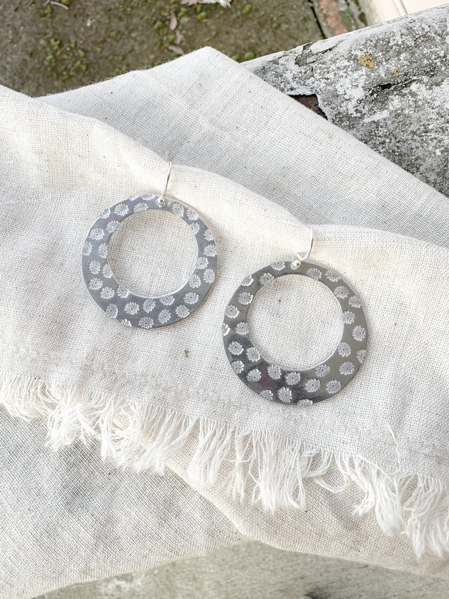 Family birth flower statement earrings