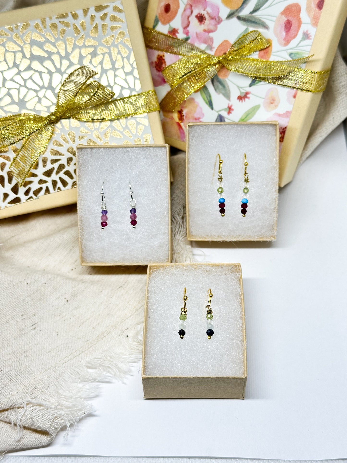 Family birthstone earrings
