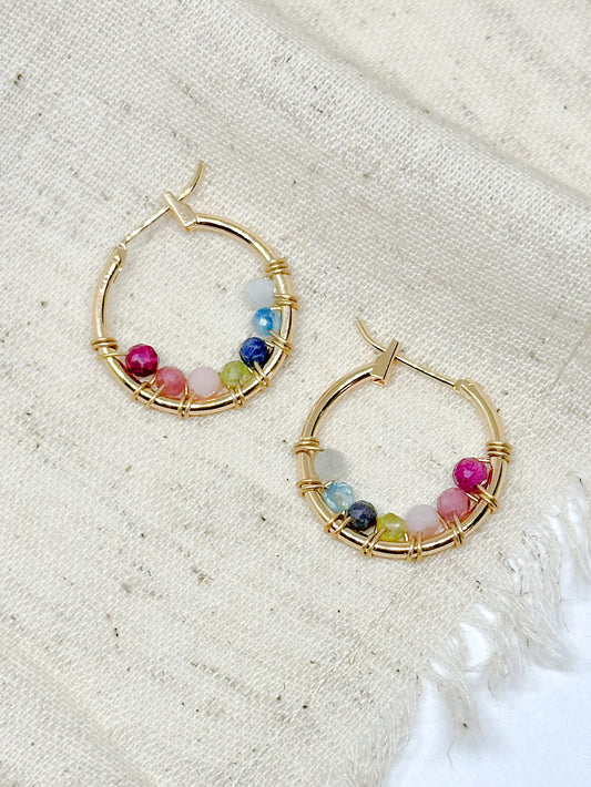 Custom birthstone earrings - hoops!