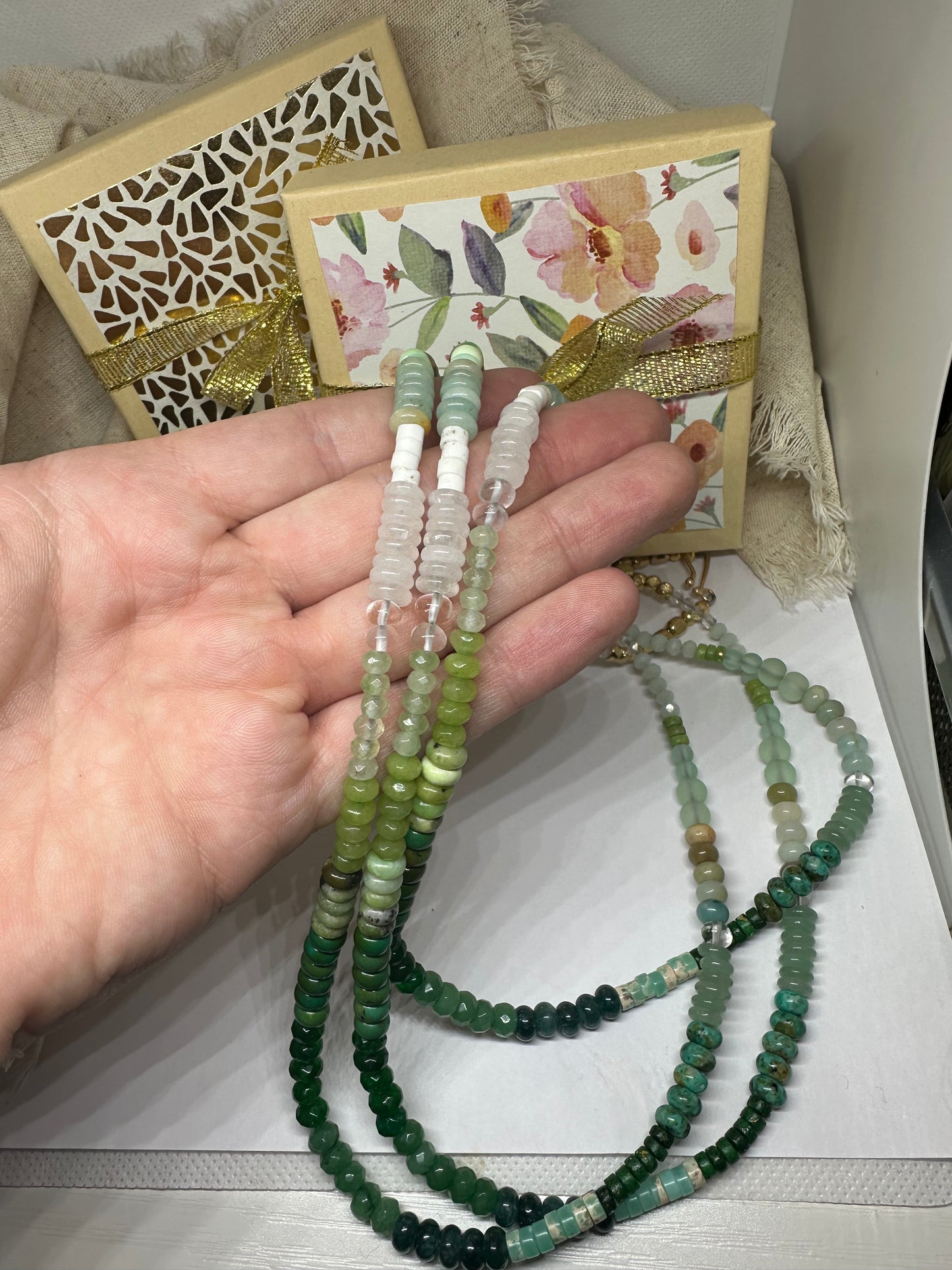 Green gemstone necklace