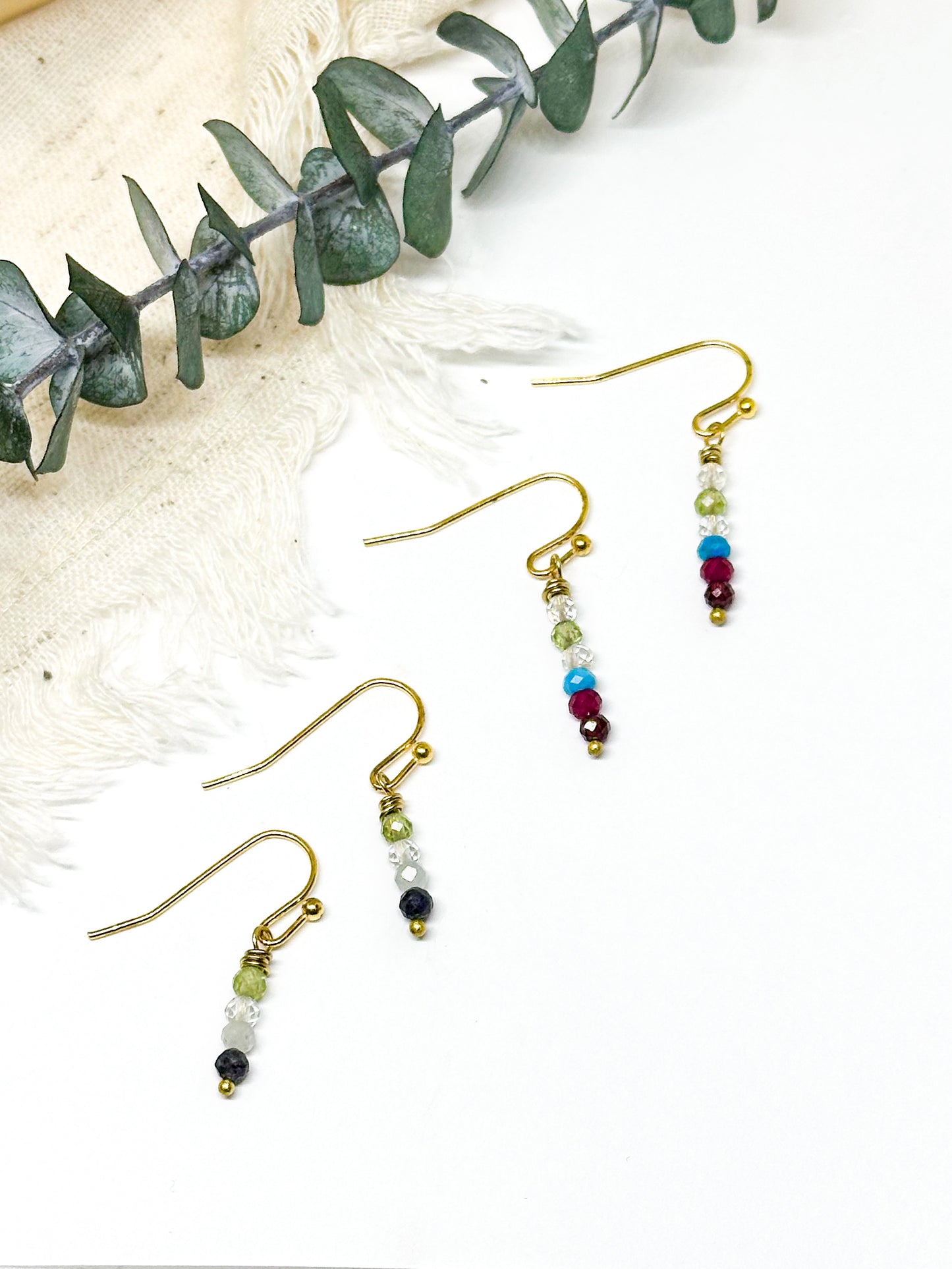 Family birthstone earrings