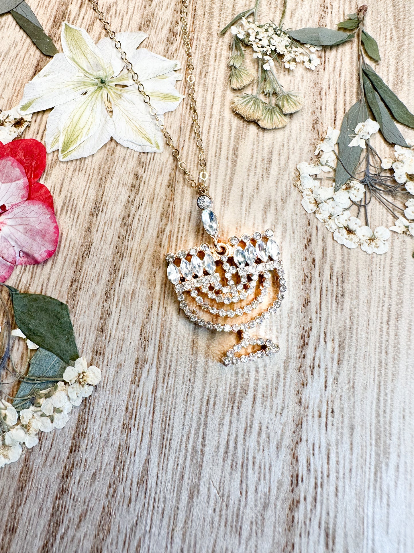 Fancy Menorah Necklace