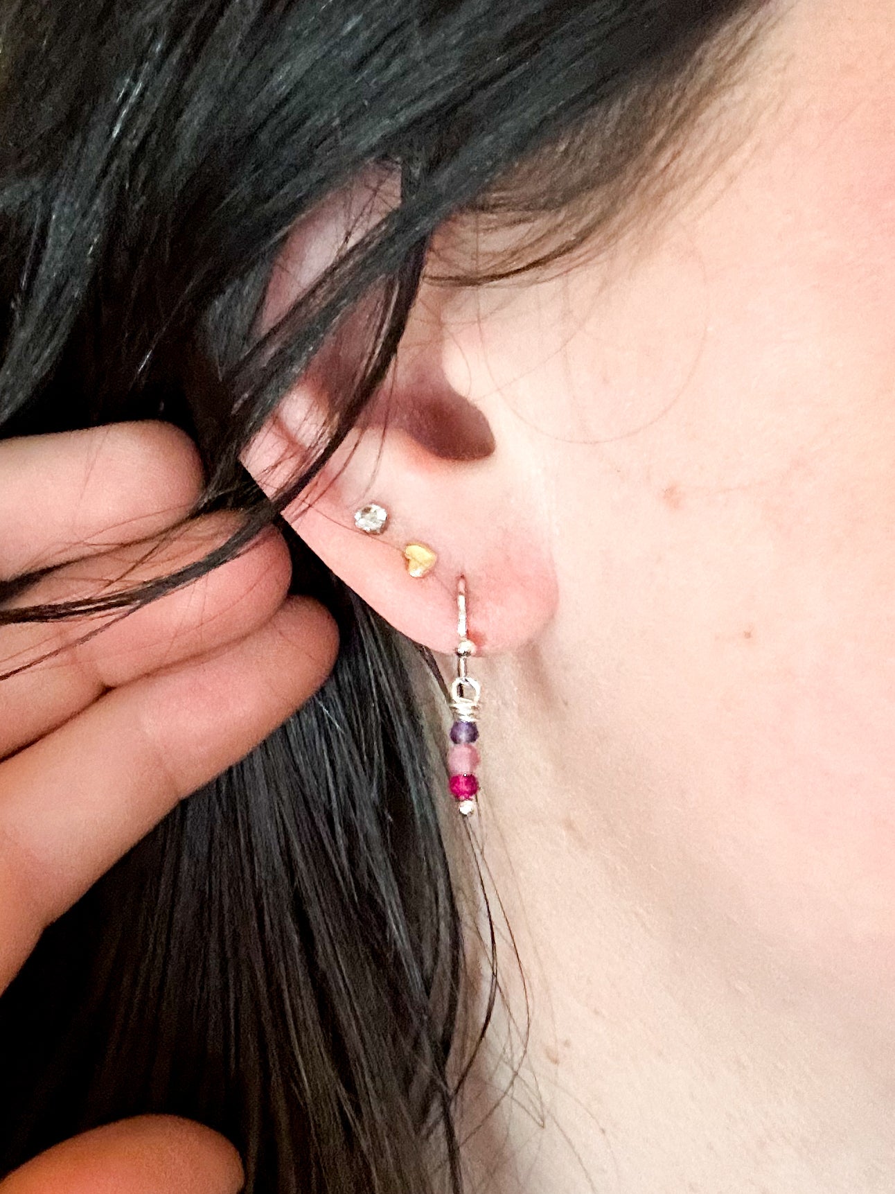Family birthstone earrings