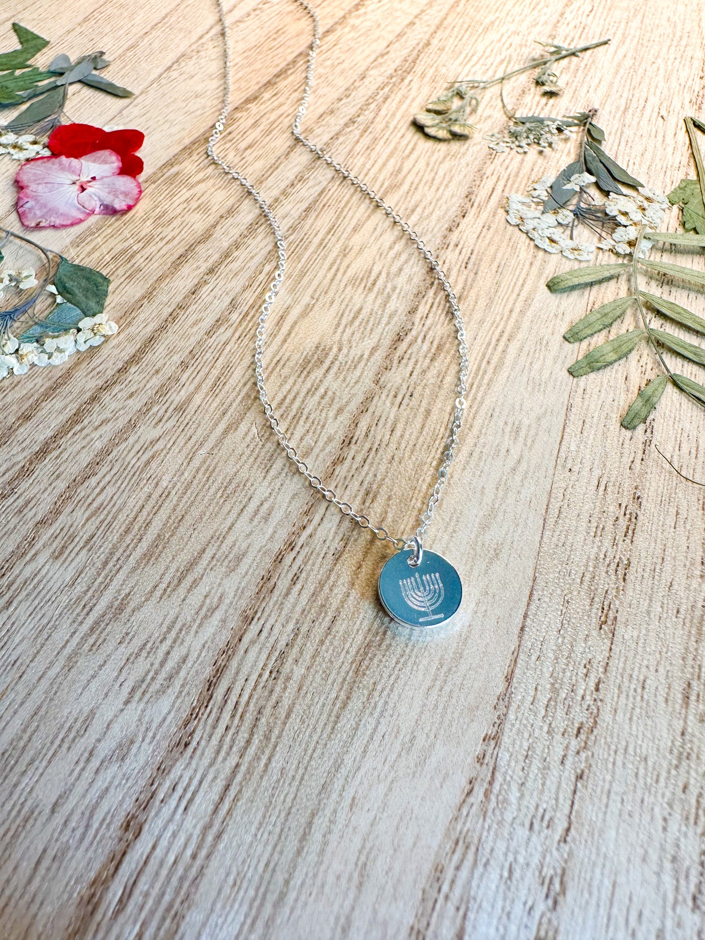 Hanukkah necklace silver