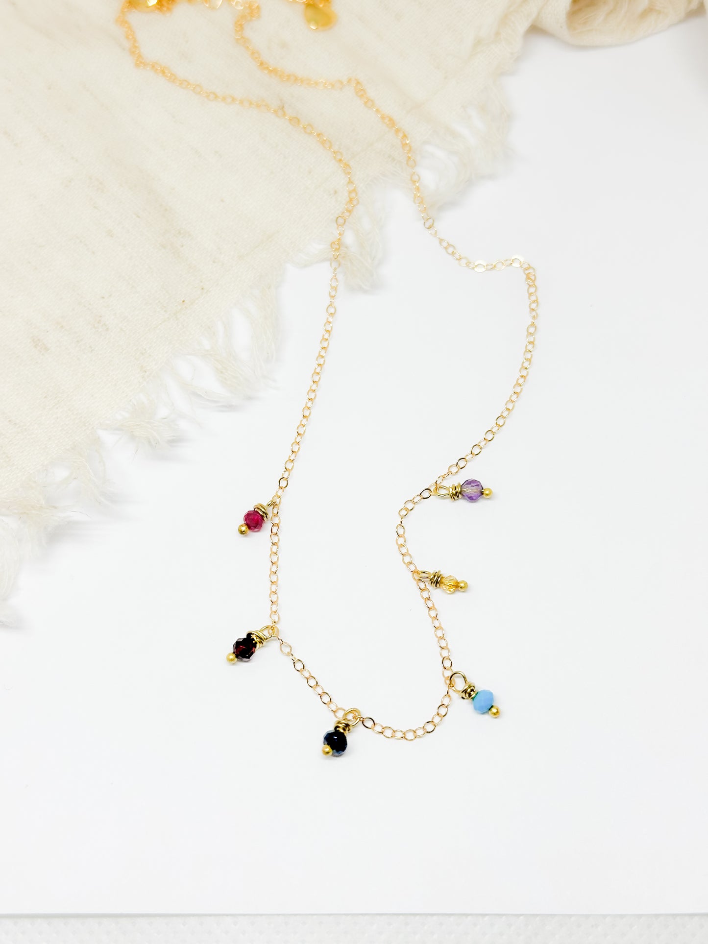 Custom birthstone necklace minimalist