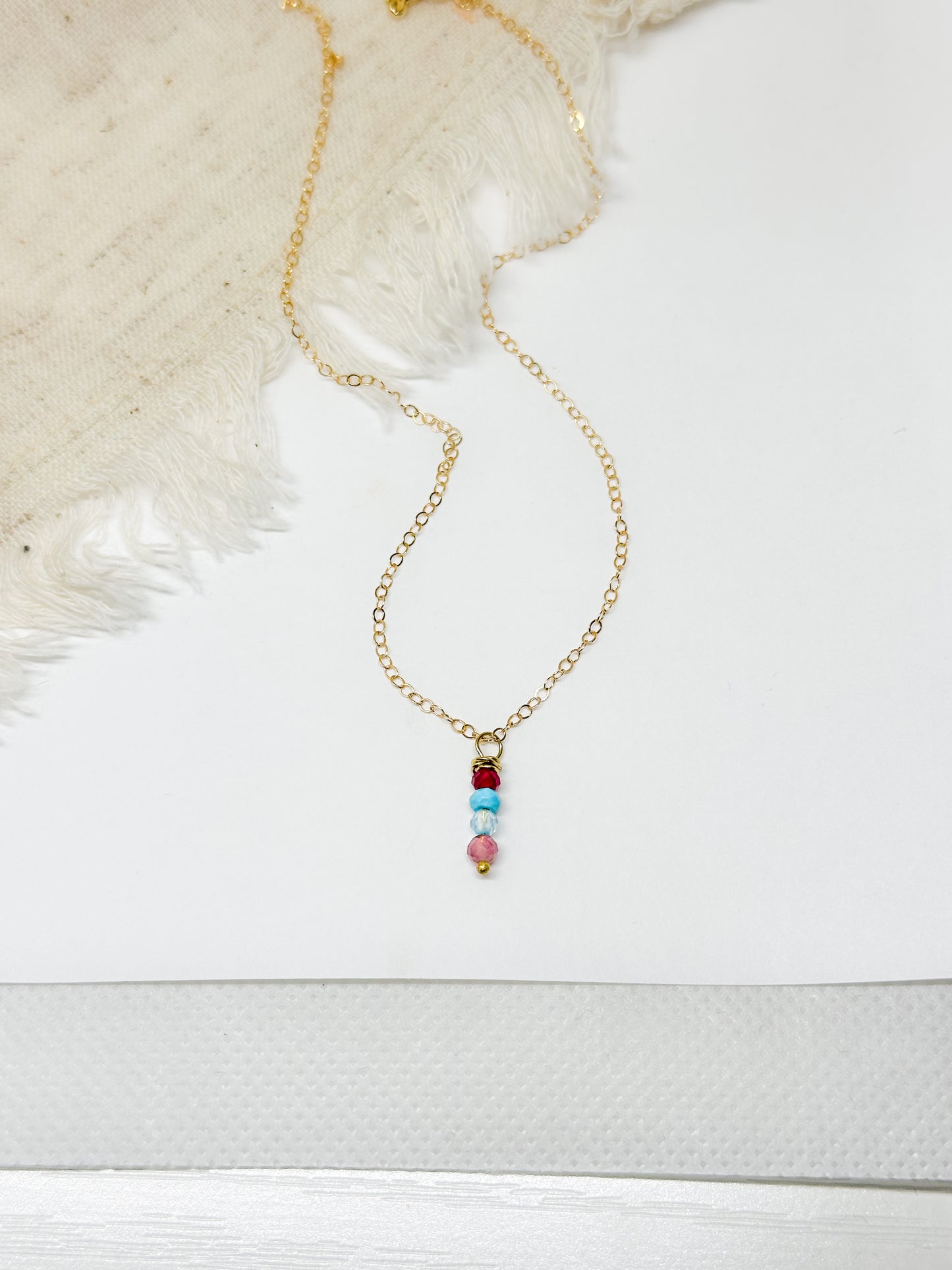 Custom birthstone necklace pendant