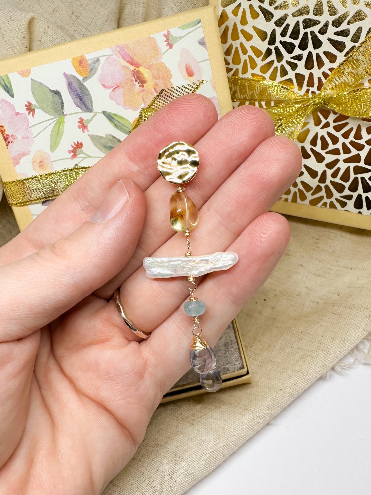 Pearl statement earrings