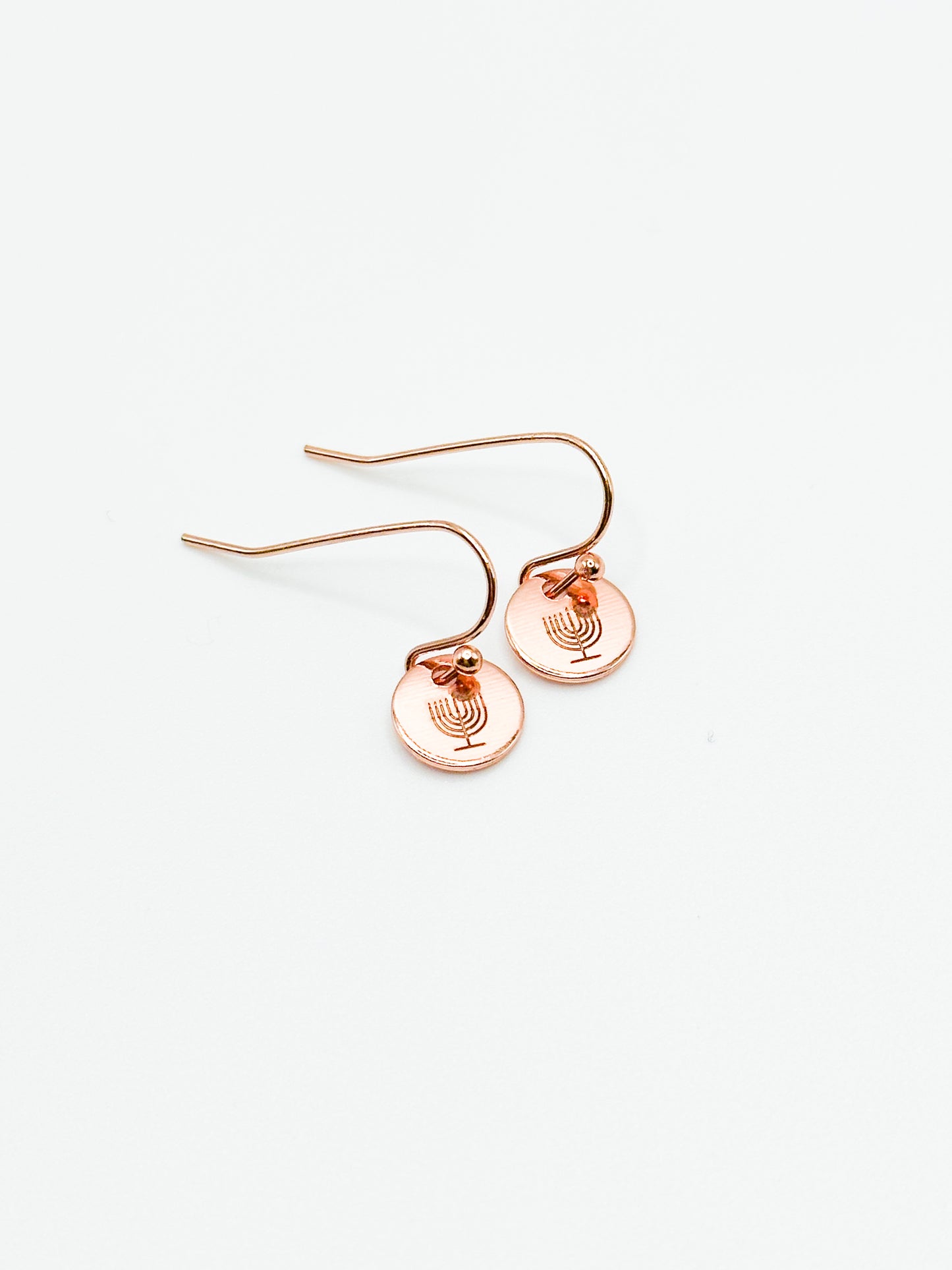 Menorah earrings rose gold