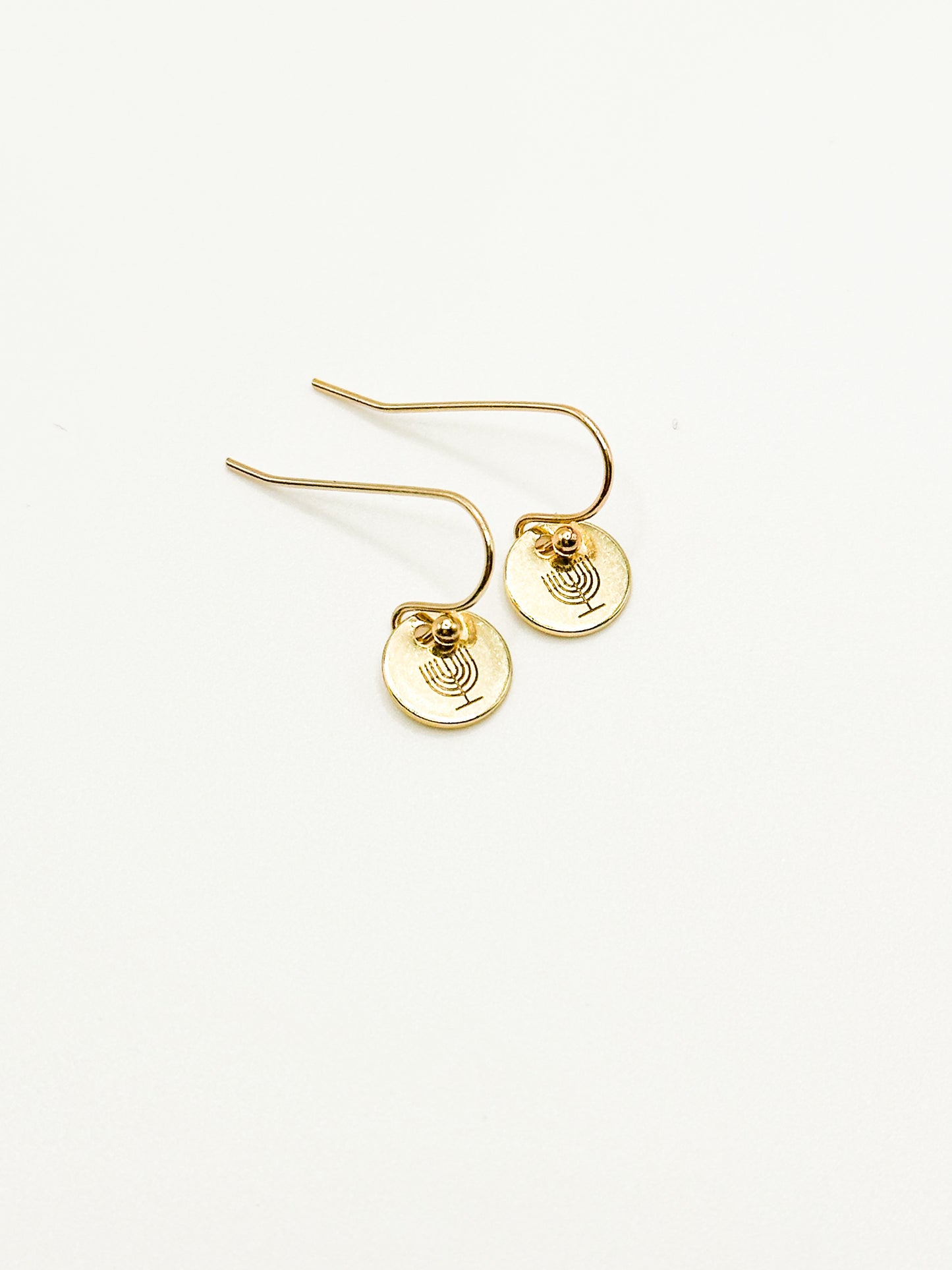 Menorah earrings gold