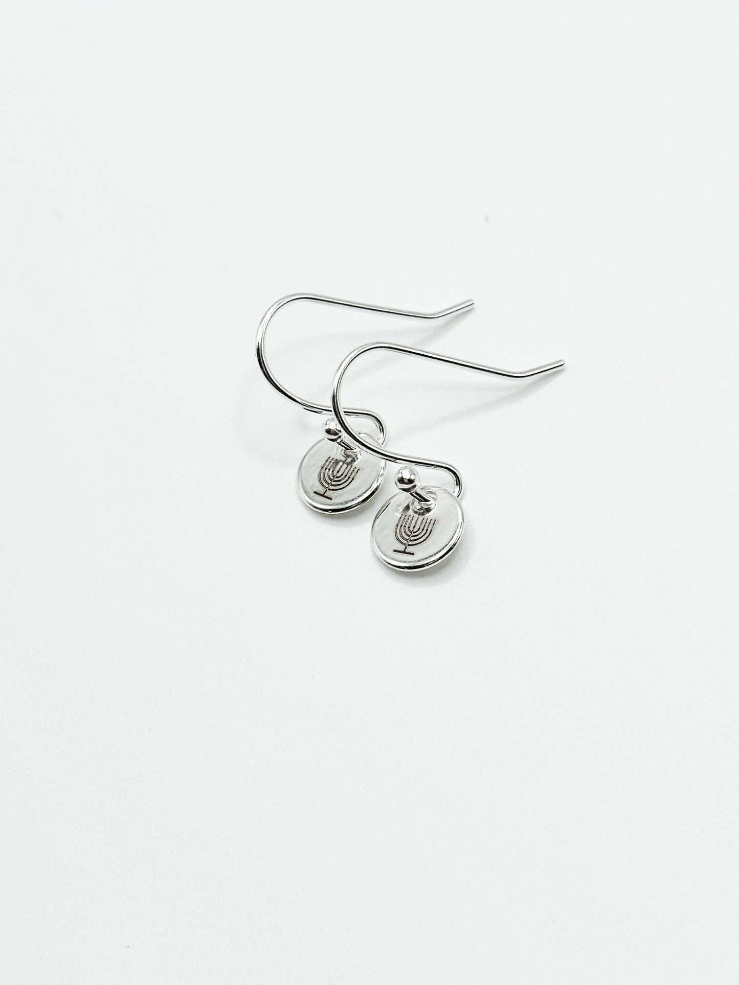 Menorah earrings silver
