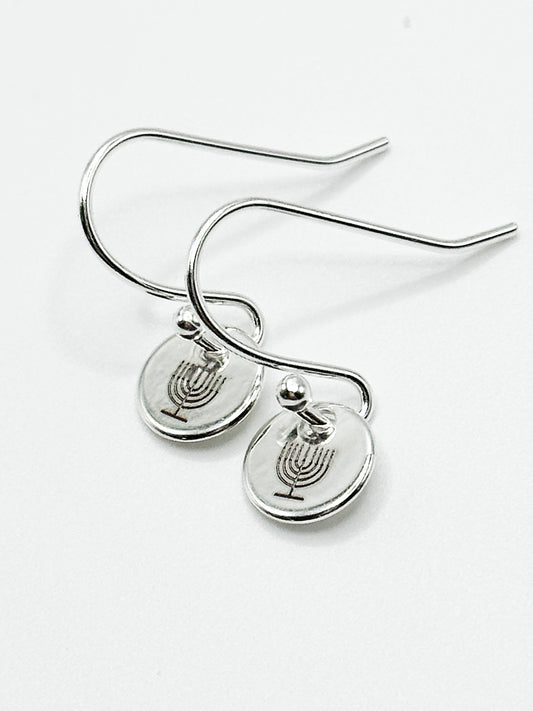Menorah earrings silver