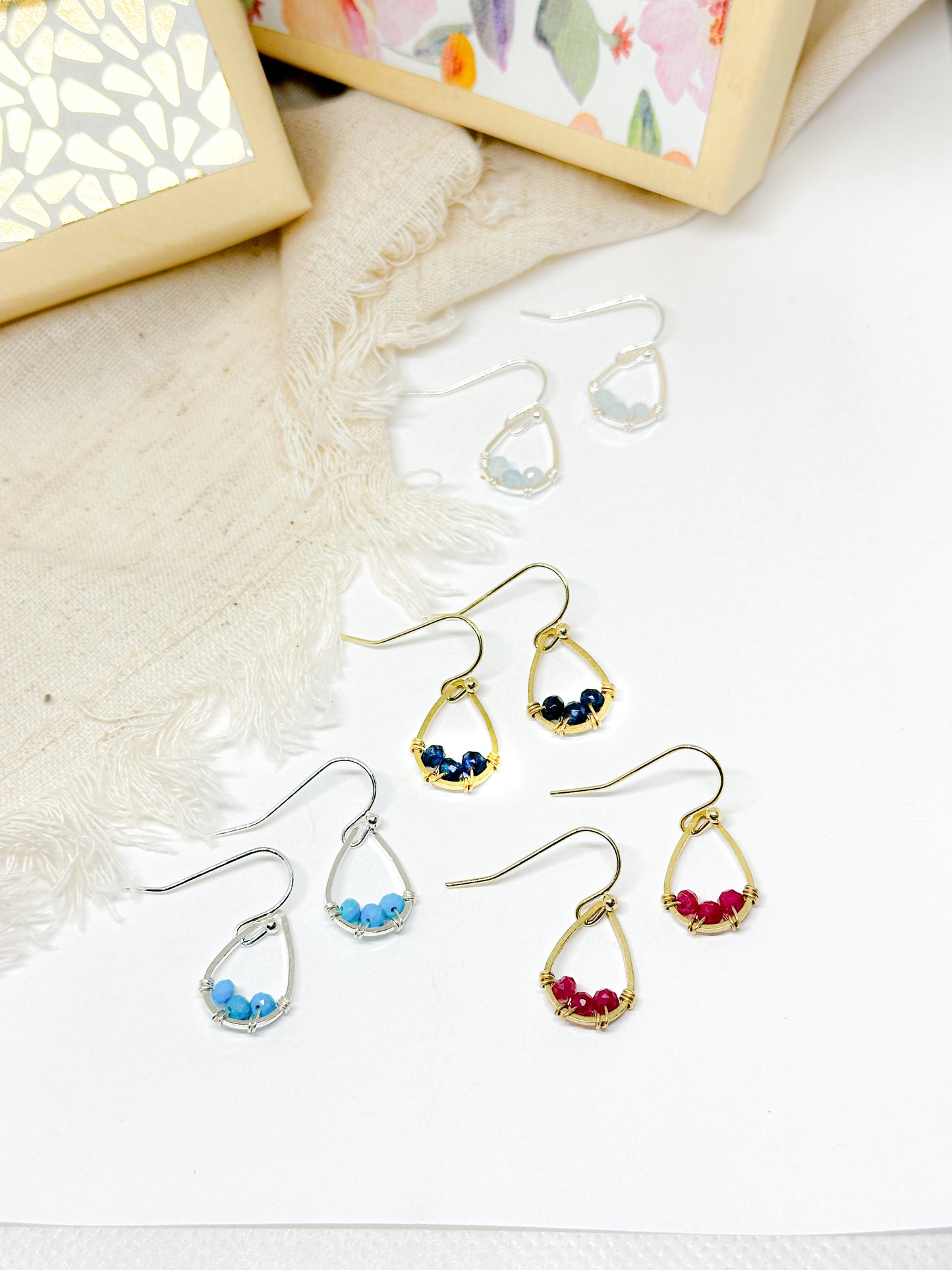 Aquamarine birthstone earring mini