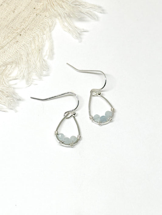 Aquamarine birthstone earring mini