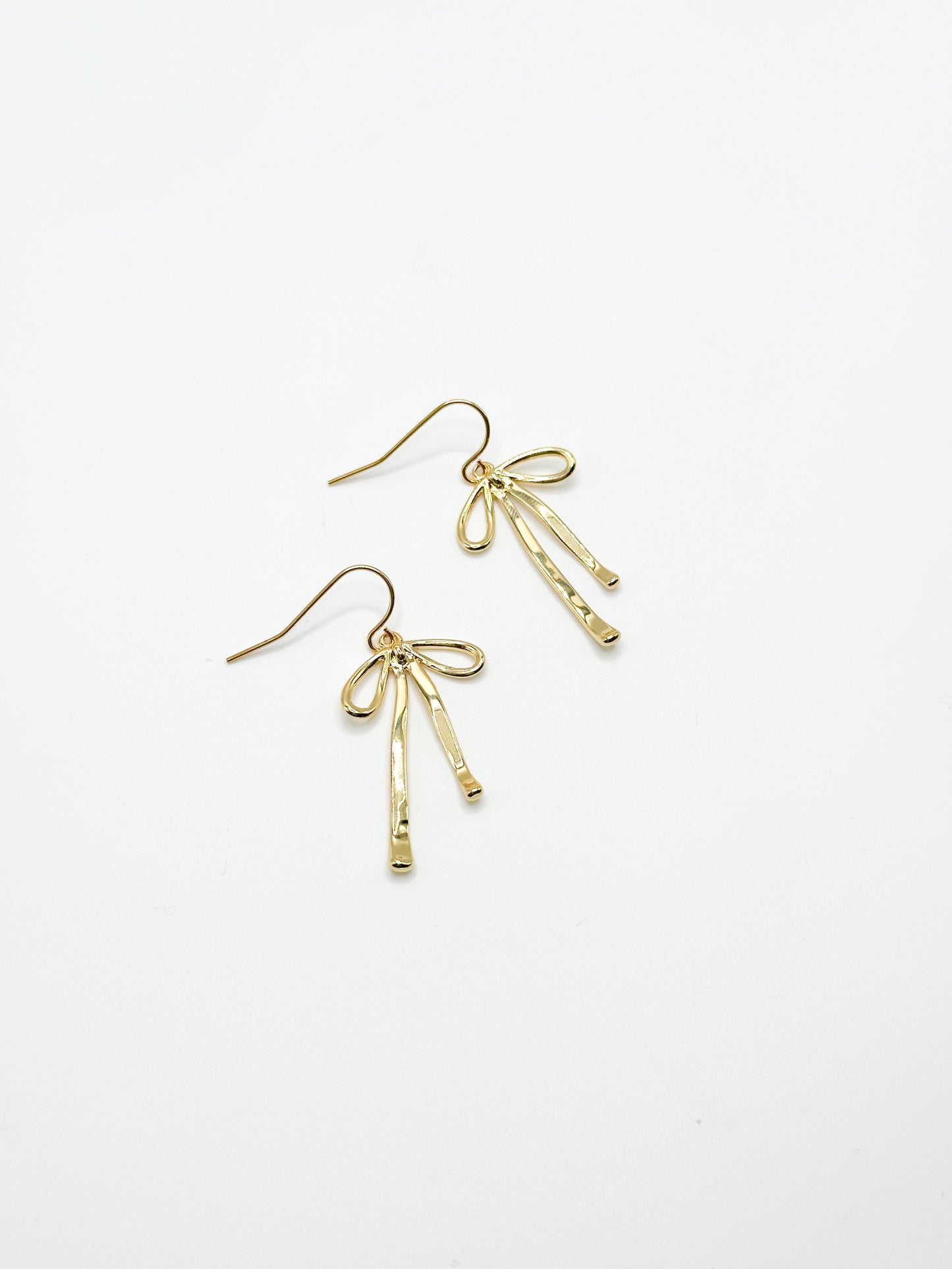 Gold bow earrings (like ribbon!)