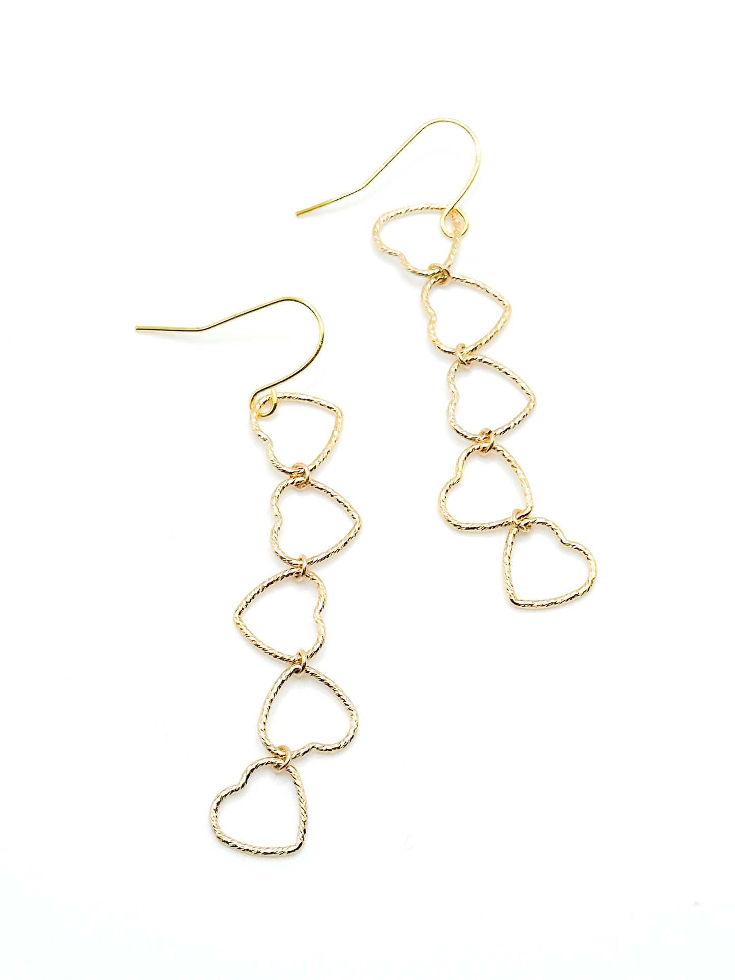 Heart earrings in gold fill