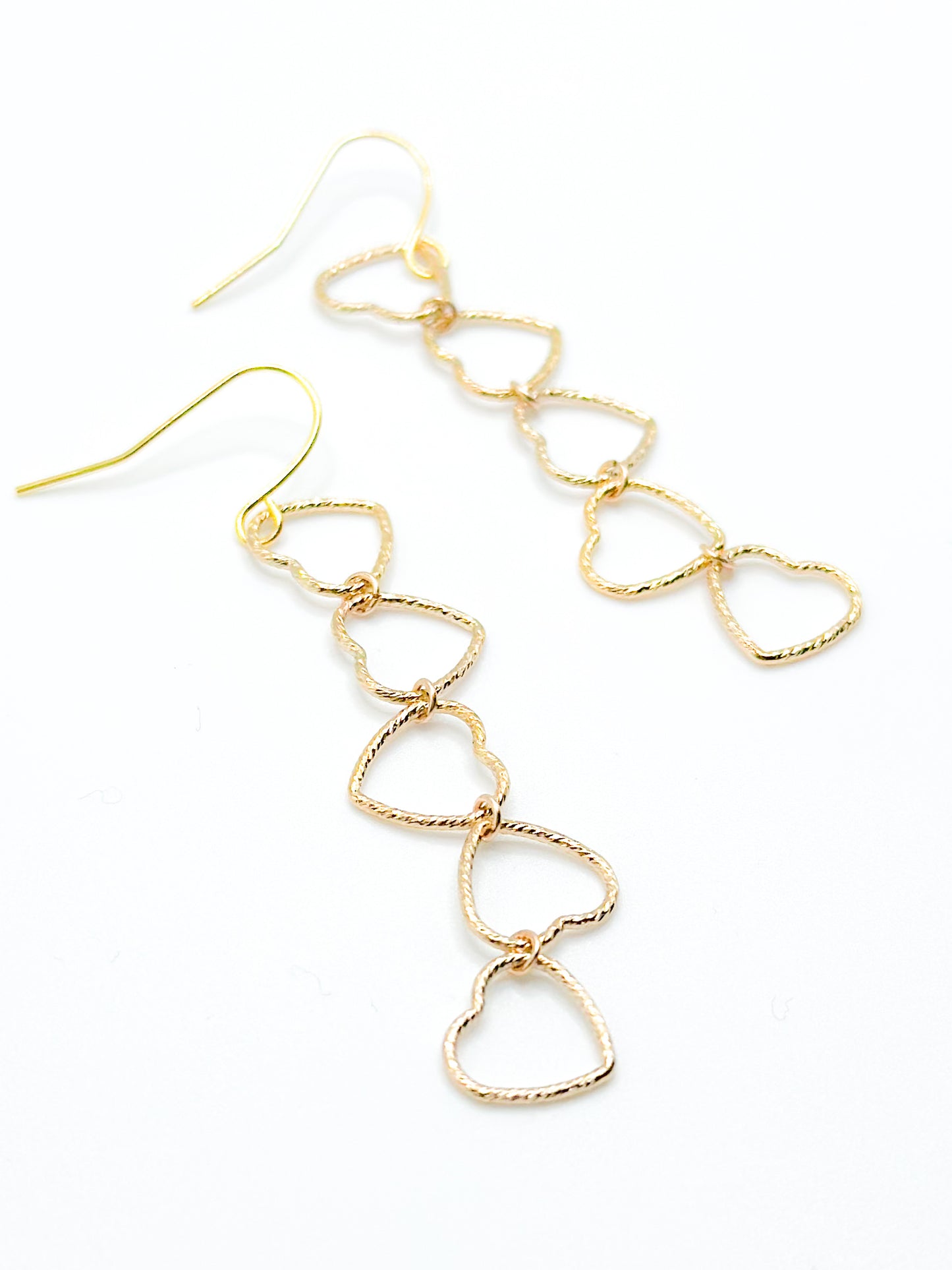 Heart earrings in gold fill