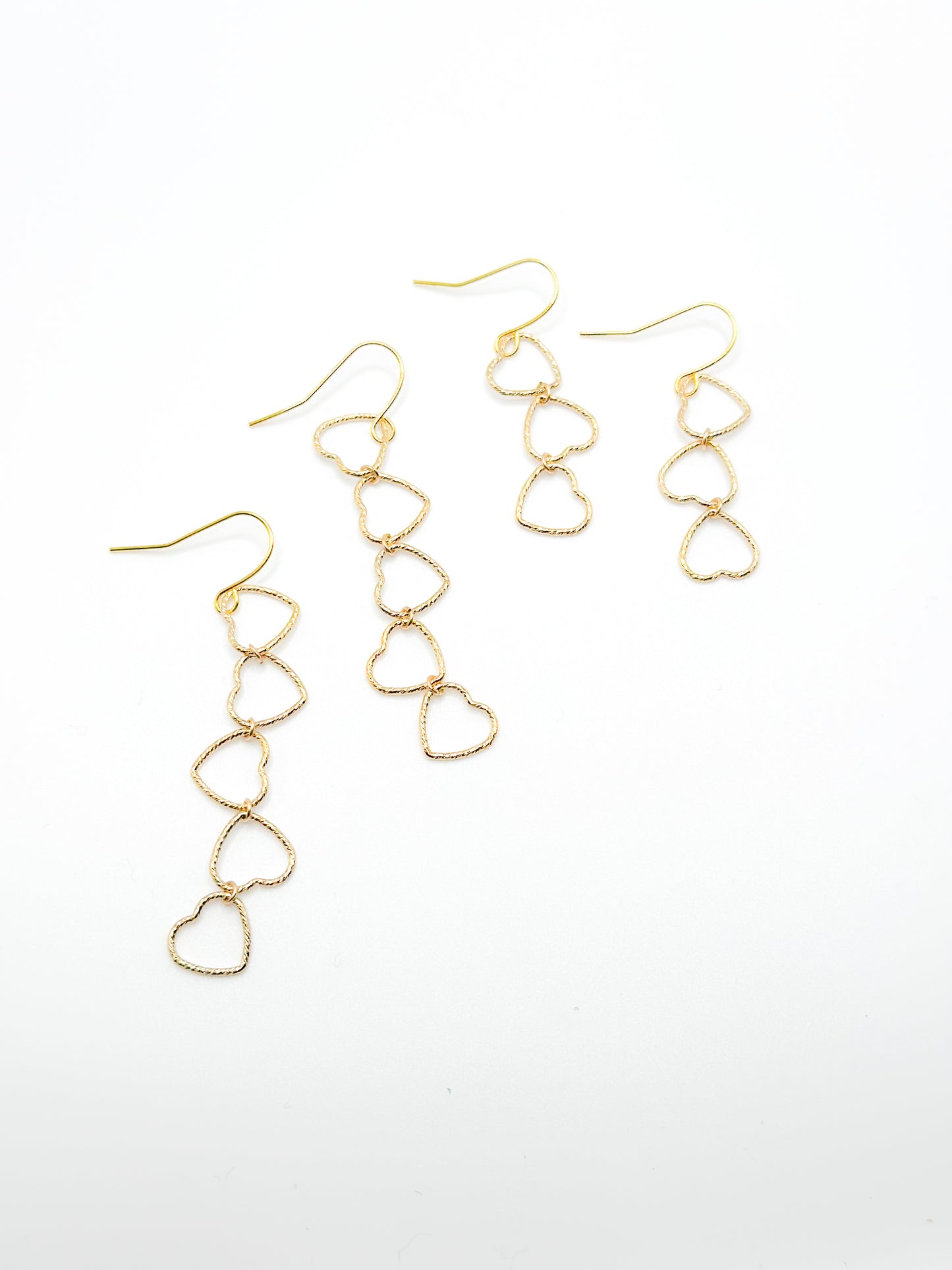 Heart earrings in gold fill