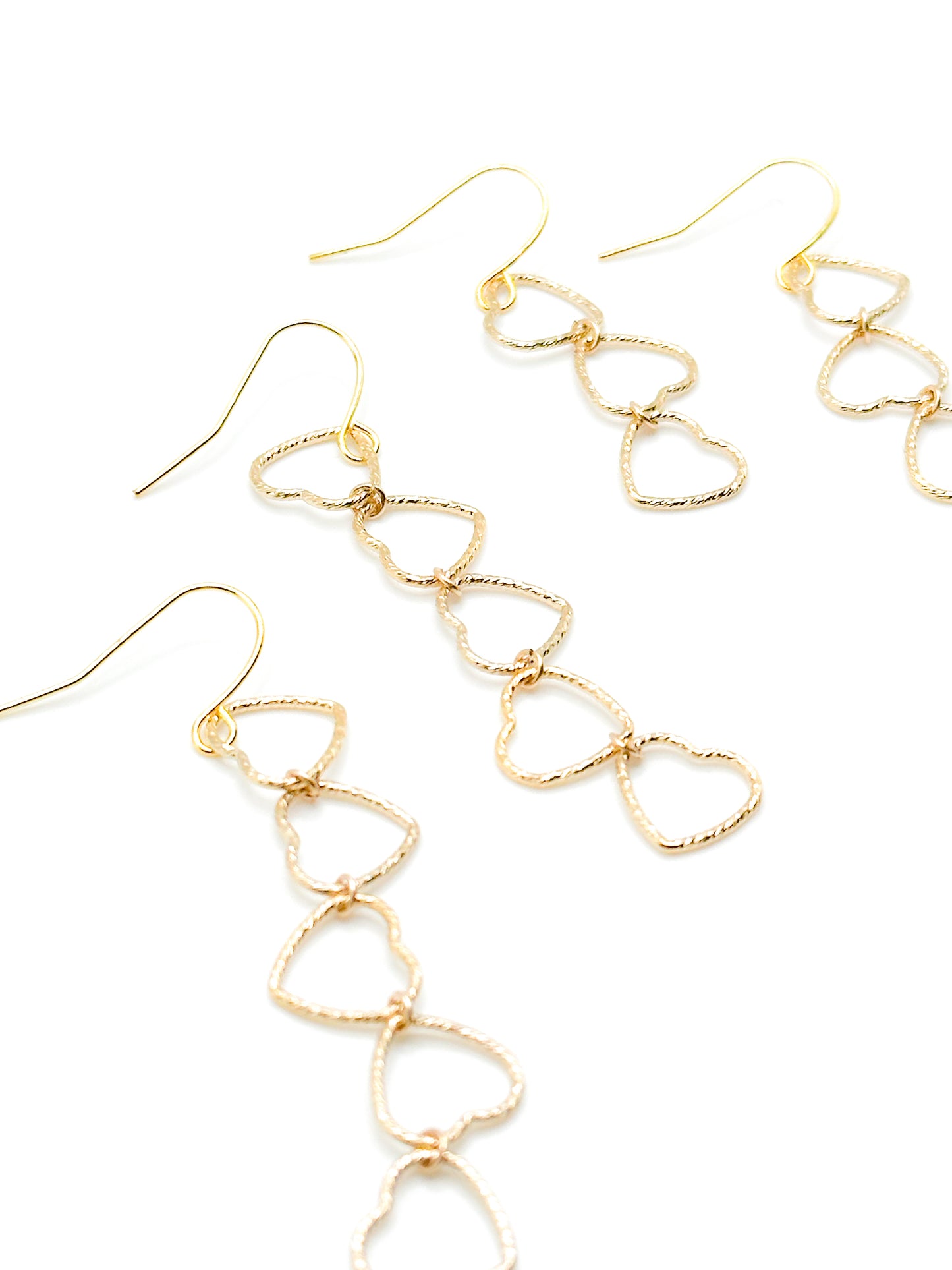 Heart earrings in gold fill
