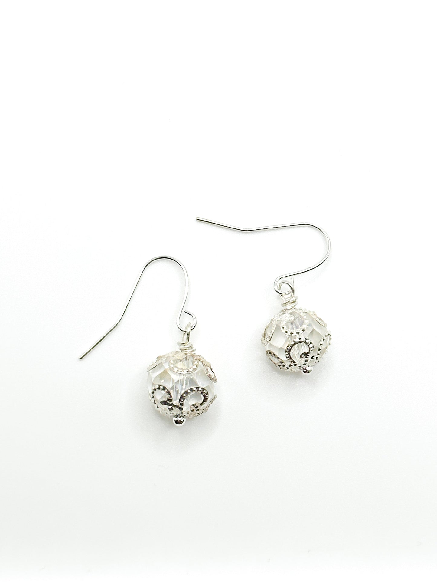 Red Christmas ball earrings