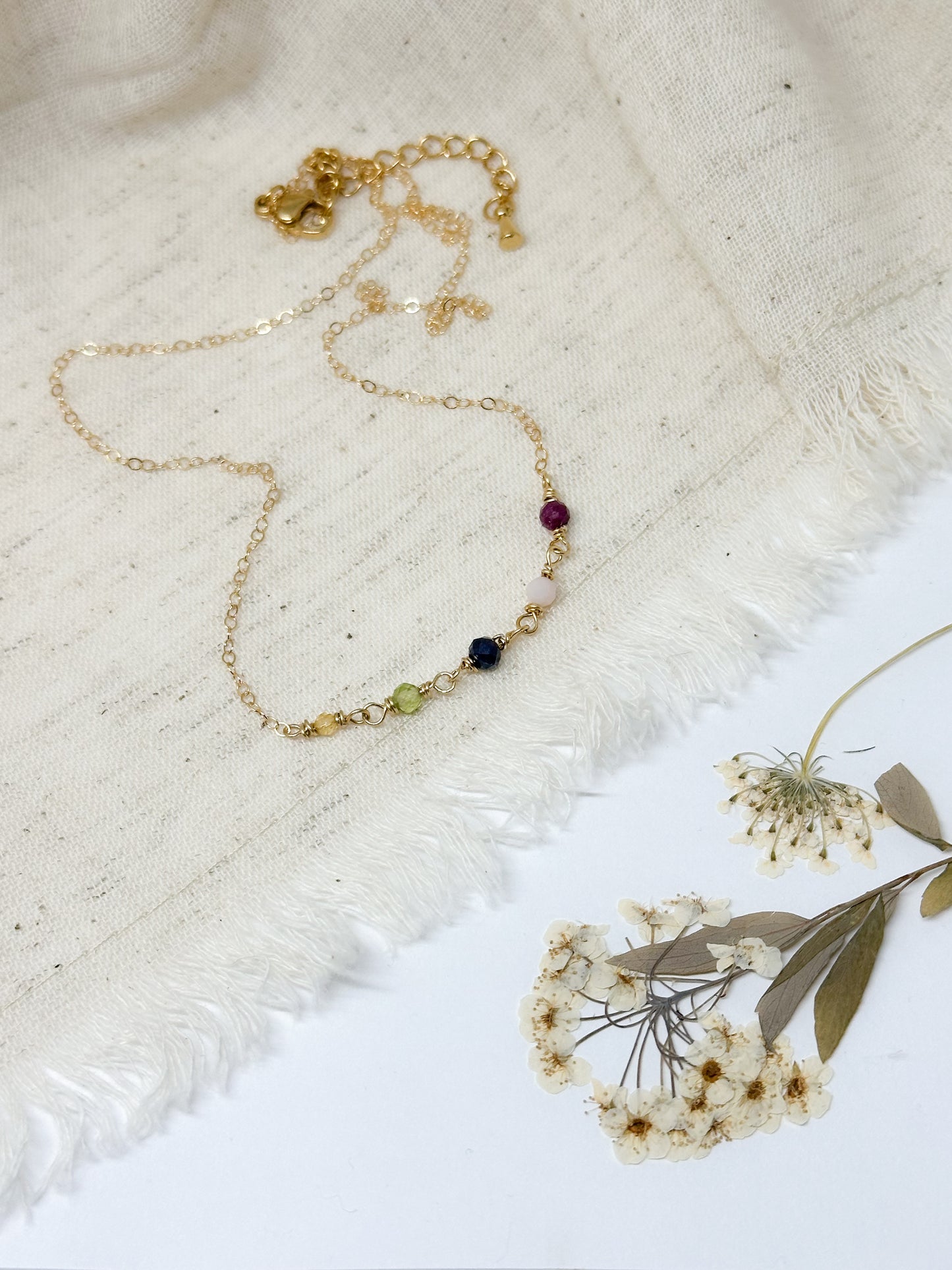 Personalized birthstone necklace