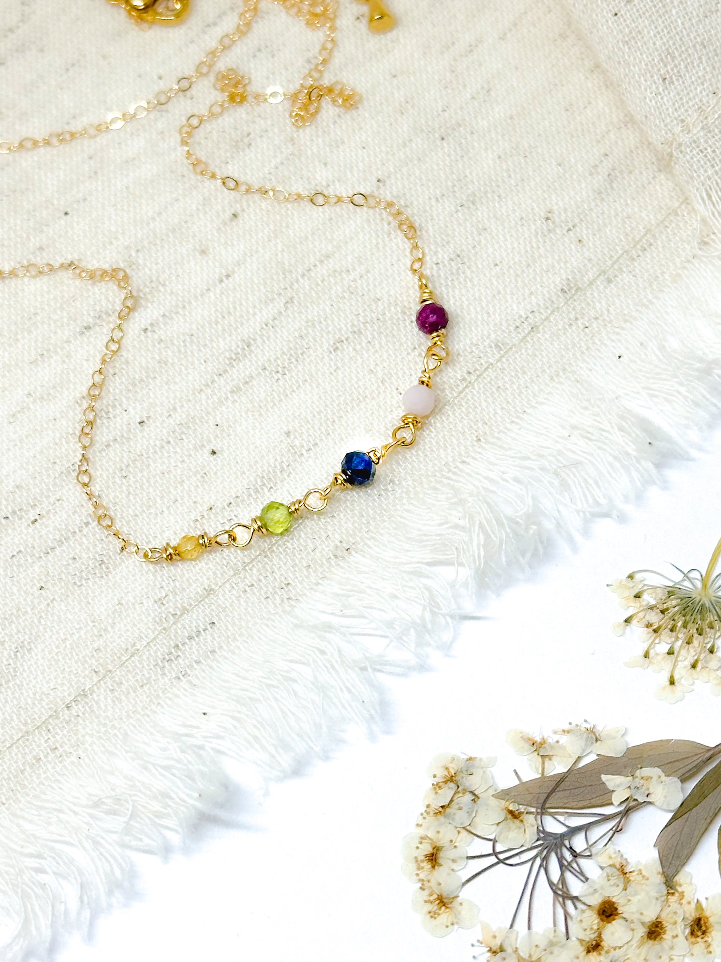 Personalized birthstone necklace