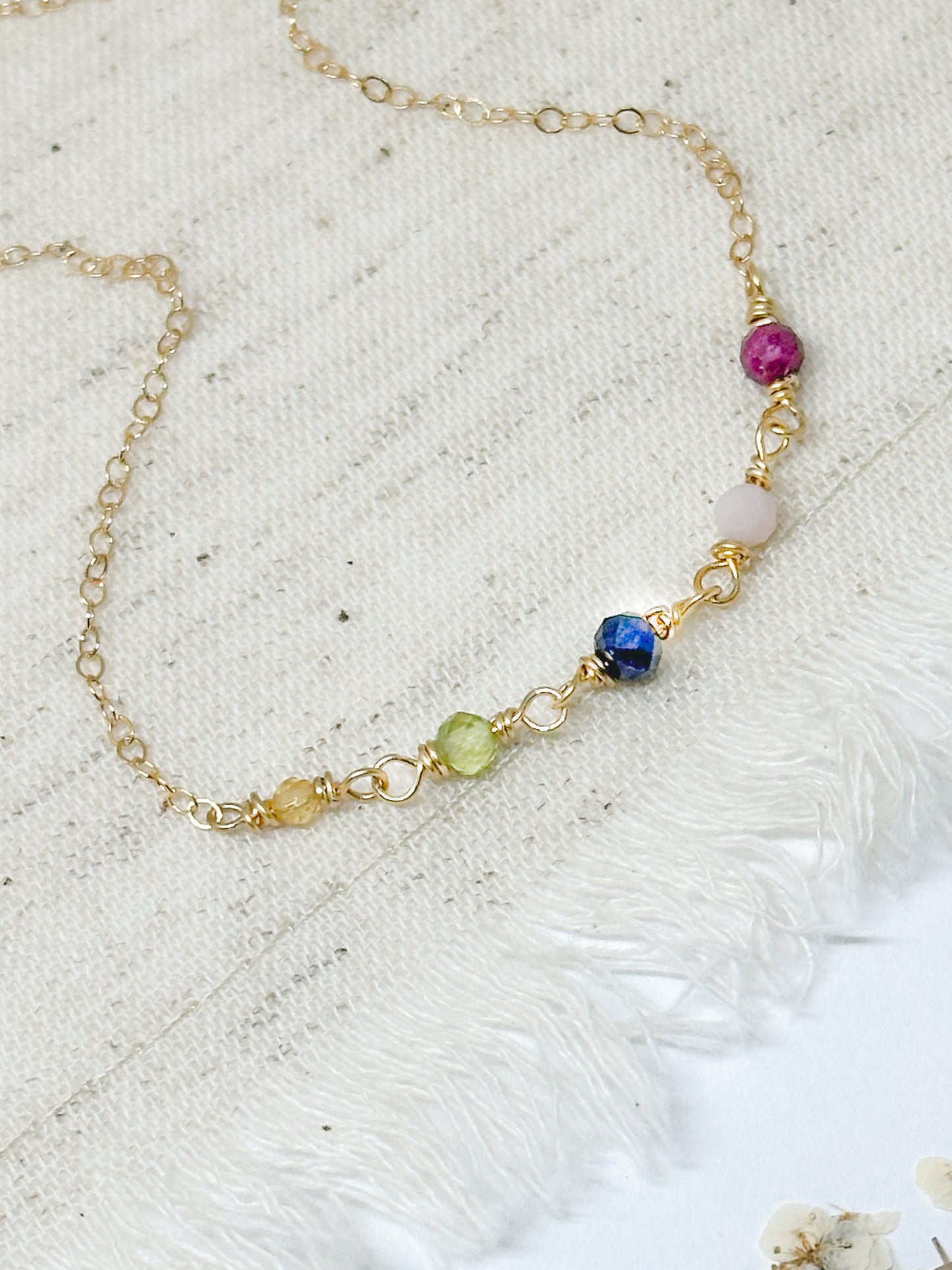 Personalized birthstone necklace