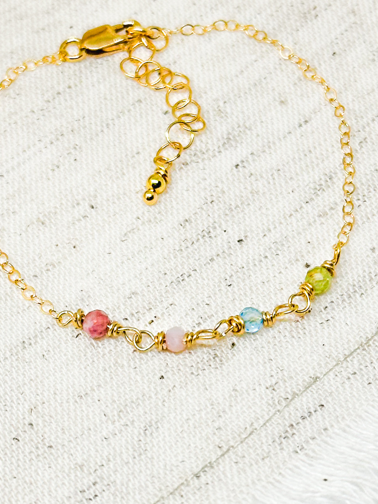 Custom birthstone bracelet- wire wrapped