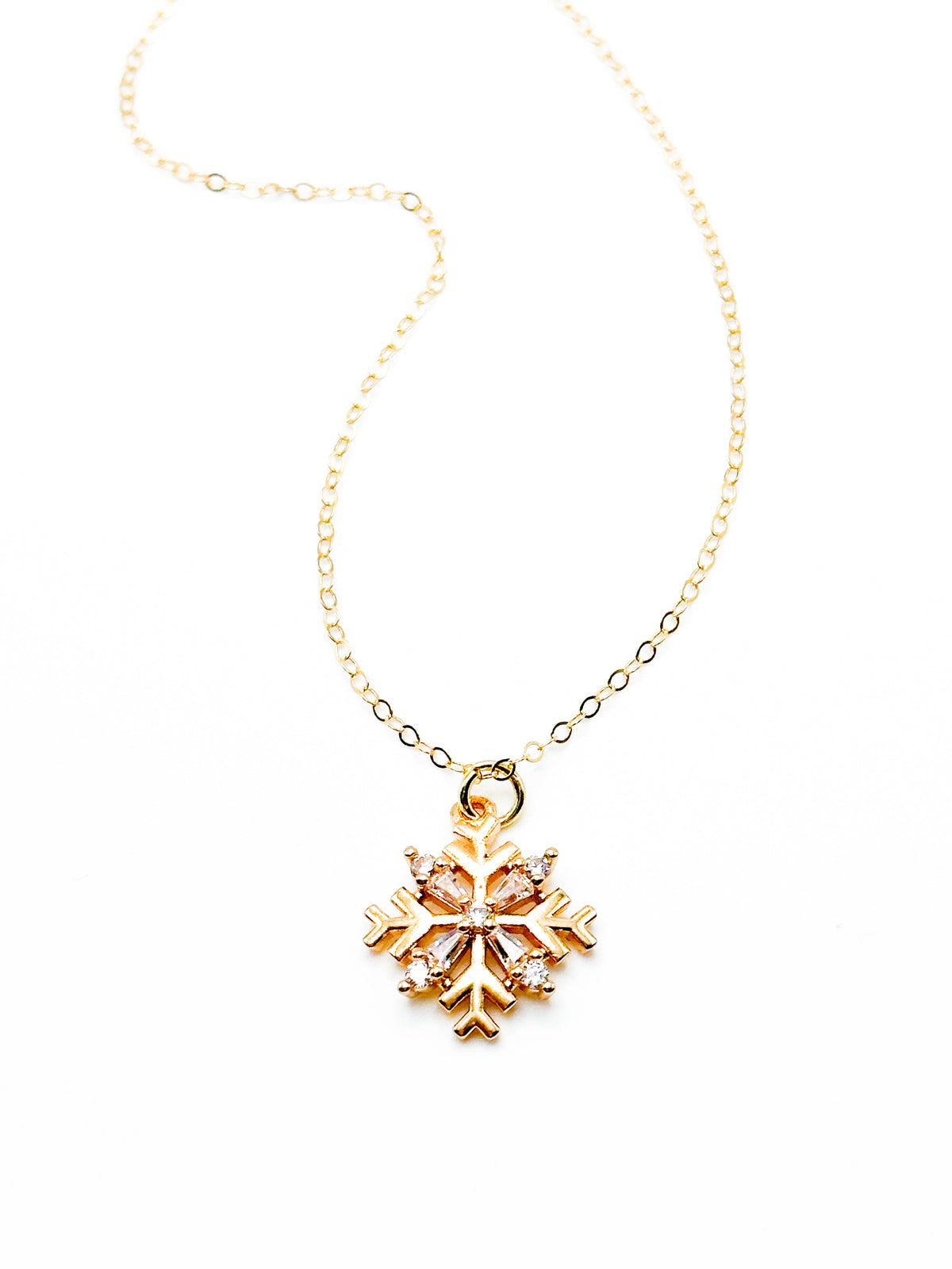 Gold snowflake necklace