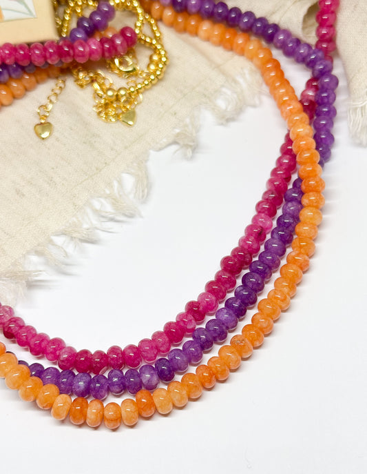 Pink gemstone necklace