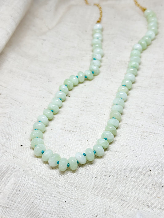 Sea foam green gemstone necklace